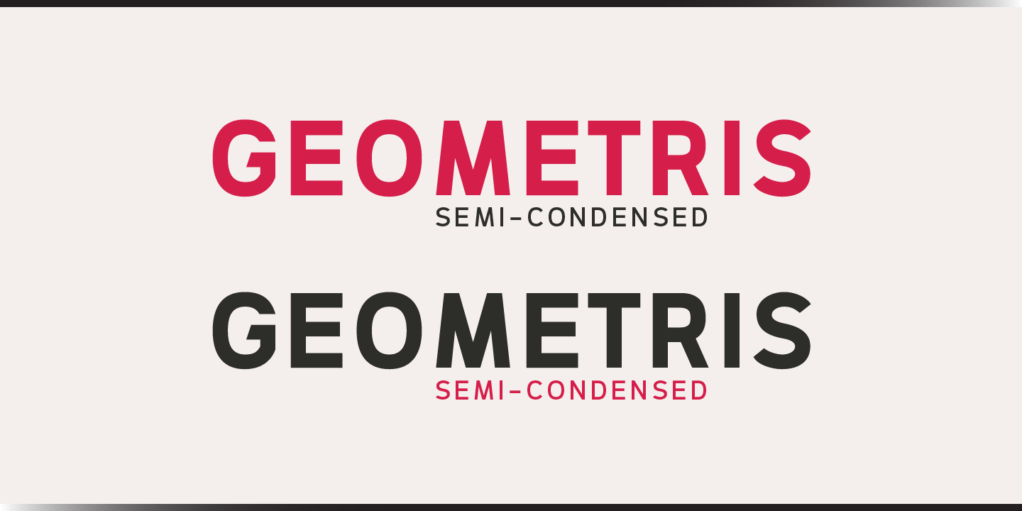 Font Geometris Semi-Condensed